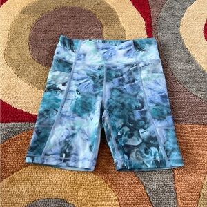Athleta Girl Stash Your Treasures Bike Short 6” Shorts Tie Dye Kids Girls Large